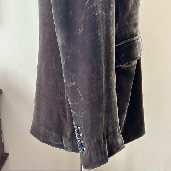 Zara Brown Velvet Blazer Jacket Limited Edition Silk Blend Size M 2731/289/528 - Picture 10 of 14